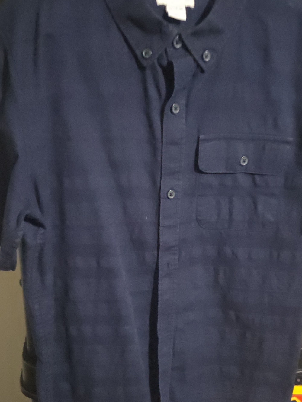 Old Navy Men's Navy Short-Sleeve Button-Down Shirt